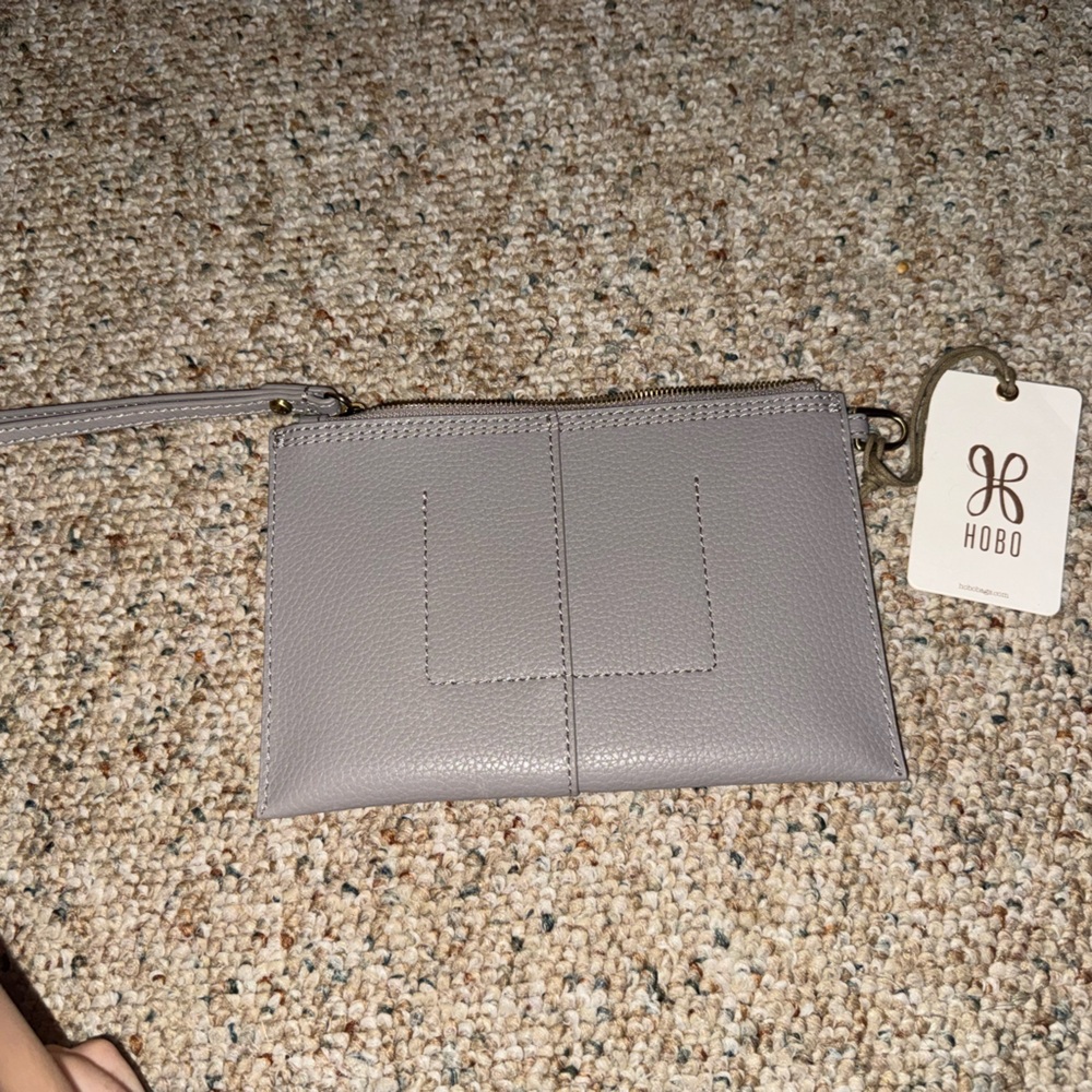 HOBO Taupe Leather Wristlet